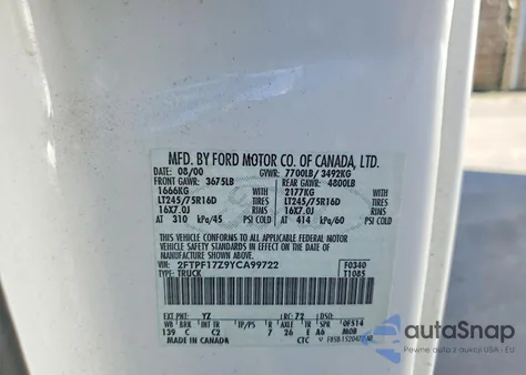 2000 Ford F150 from USA, damaged, VIN 2FTPF17Z9YCA99722